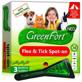 Flea and Tick Prevention for Dogs Cats Rabbits Natural Flea Treatment Home Pest Control Topical Flea Mosquito Repellent for Puppy Kitten 3 Drops