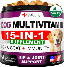 Dog Multivitamin Chewable with Glucosamine   Dog Vitamins and Supplements   Senior & Puppy Multivitamin for Dogs   Pet Joint Support Health   Imm