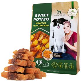 Dog Sweet Potato Wrapped with Chicken Pet Natural Chew Treats Grain Free Organic Meat Human Grade Dried Snacks in Bulk for Training for Small & L